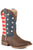 Roper Mens American Patriot Brown Multi Faux Leather Cowboy Boots