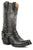Roper Mens Brushoff Black Leather Moto Eagle Lug Cowboy Boots 10.5D