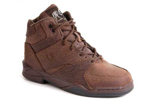 Roper Womens Horseshoe Tan Leather Ankle Boots 6.5