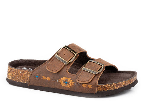 Roper Womens Delilah Tan Leather Aztec Sandals Shoes