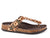 Roper Womens Helena Tan Leather Leopard T-Strap Sandals