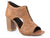 Roper Womens Mika Front Zip Tan Leather Peep Toe Heels