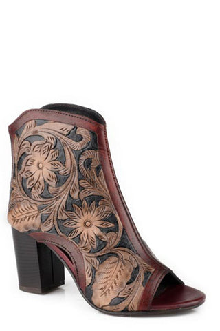 Roper Womens Mika Back Zip II Multi Brown Leather Sandals Shoes 9