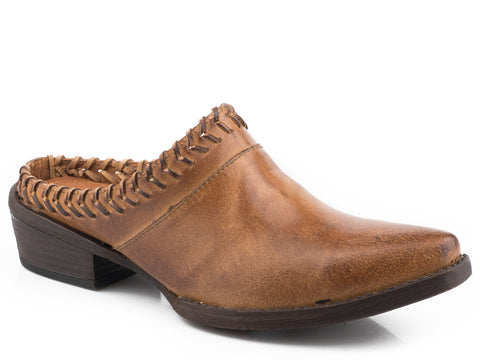 Roper Womens Tan Leather Ada Mules Shoes 8.5