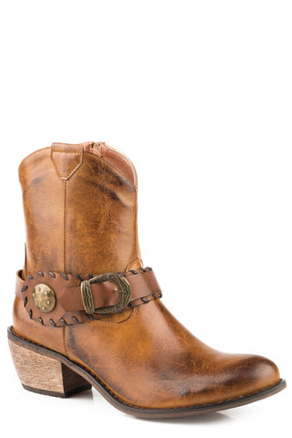 Roper Womens Mae Tan Faux Leather Cowboy Boots