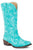 Roper Womens Riley Turquoise Faux Leather Cowboy Boots