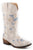 Roper Womens Riley Floral White Faux Leather Cowboy Boots