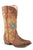 Roper Womens Riley Blossom Brown Faux Leather Cowboy Boots