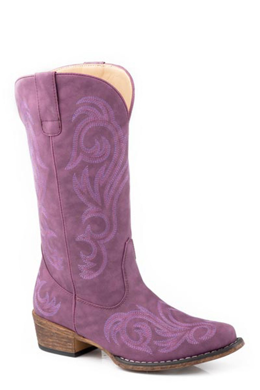 Roper Womens Riley Purple Faux Leather Cowboy Boots – The Western