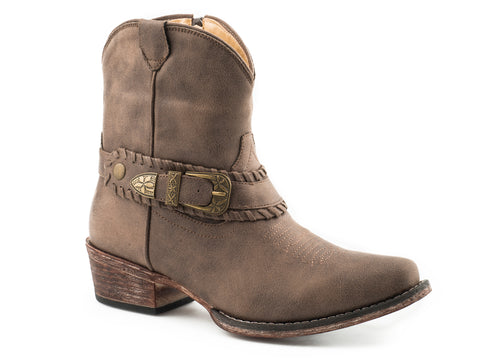 Roper Womens Nelly Brown Faux Leather Cowboy Boots