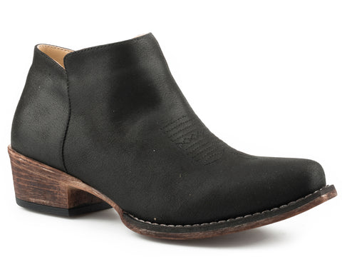 Roper Womens Sofia Black Faux Leather Ankle Boots