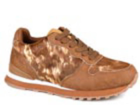 Roper Womens Giddyup Wild Cognac Hair-on-Hide Sneakers Shoes