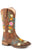 Roper Womens Bailey Floral Tan Faux Leather Cowboy Boots