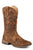 Roper Womens Bailey Laser Vintage Cognac Faux Leather 12in Cowboy Boots