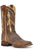 Roper Womens Waxy Brown Leather Arrow Feather Cowboy Boots 10
