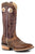 Roper Womens Ride Em Cowgirl Brown/Turquoise Leather Cowboy Boots