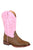 Roper Youth Girls Gretchen Pink/Brown Faux Leather Cowboy Boots