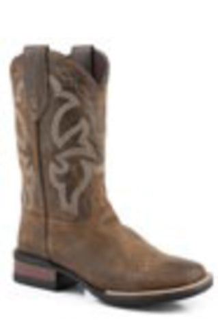 Roper Youth Boys Monterey Tan Leather Cowboy Boots