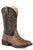 Roper Youth Unisex Jed Brown/Black Faux Leather Cowboy Boots