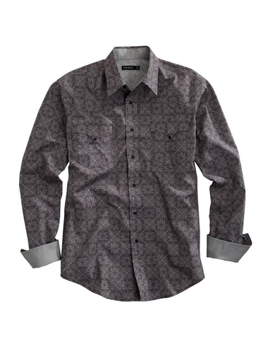 Tin Haul Mens Arrow Points Grey 100% Cotton L/S Shirt