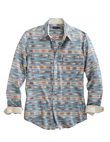 Tin Haul Mens 1955 Ghost Aztec Grey 100% Cotton L/S Shirt