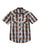 Tin Haul Mens Saddle Dobby Plaid Brown 100% Cotton S/S Shirt