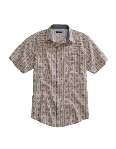 Tin Haul Mens Frontier Wallpaper Grey 100% Cotton S/S Shirt