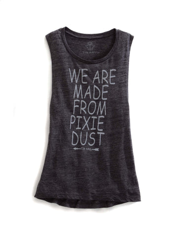 Tin Haul Womens Made From Pixie Dust Dark Grey 100% Cotton S/L Tank Top