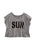 Tin Haul Womens SUN Crop Top Grey Cotton Blend S/S T-Shirt