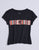 Tin Haul Womens Serape Across Chest Black Cotton Blend S/S T-Shirt