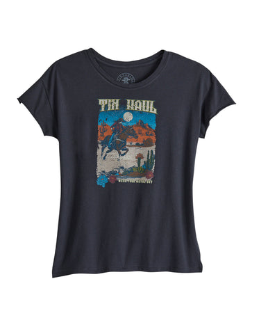 Tin Haul Womens Women Desert Rider Black 100% Cotton S/S T-Shirt
