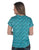 Cowgirl Tuff Womens Western V-Neck Turquoise Polyester S/S T-Shirt