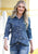 Tin Haul Womens Lucky Paisley Blue 100% Cotton L/S Shirt
