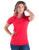 Cowgirl Tuff Womens Cooling UPF 1/4 Zip Bright Red Nylon S/S T-Shirt