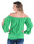 Cowgirl Tuff Womens Cooling UPF Off Shoulder Money Green Nylon L/S Blouse