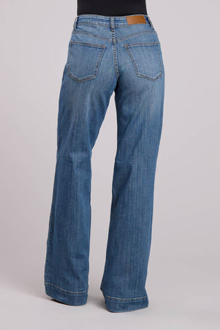 Tin Haul Womens Stella Fit Plain Back Blue Cotton Blend Jeans