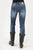 Tin Haul Womens Trixie Tacked Deco Blue Cotton Blend Jeans