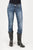 Tin Haul Womens Trixie Pieced Back Deco Blue Cotton Blend Jeans 27L