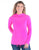 Cowgirl Tuff Womens Breathe Cowl Neck Hot Pink Nylon L/S T-Shirt