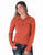 Cowgirl Tuff Womens UPF Quarter Zip Rust Nylon Softshell Jacket