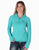 Cowgirl Tuff Womens UPF Quarter Zip Turquoise Nylon Softshell Jacket