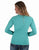 Cowgirl Tuff Womens Breathe Instant Baseball Turquoise Nylon L/S T-Shirt