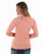 Cowgirl Tuff Womens Breathe Instant Baseball Coral Nylon L/S T-Shirt