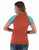 Cowgirl Tuff Womens Quarter Zip Cooling UPF Rust/Turquoise Nylon S/S T-Shirt