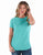Cowgirl Tuff Womens Cooling UPF Raglan Baseball Turquoise Nylon S/S T-Shirt