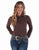 Cowgirl Tuff Womens Cooling Pullover Button Up Brown Nylon L/S Shirt