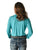 Cowgirl Tuff Womens Breathe Instant Pullover Turquoise Nylon L/S Blouse