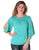 Cowgirl Tuff Womens Flowy Cooling UPF Turquoise Nylon L/S Shirt