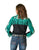 Cowgirl Tuff Womens Fringe Pullover Turquoise/Black Nylon L/S Shirt