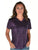 Cowgirl Tuff Womens Shimmer Breathe V Purple Nylon S/S T-Shirt
